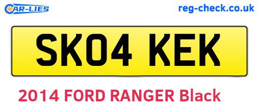 SK04KEK are the vehicle registration plates.