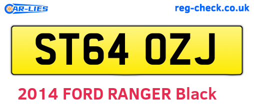 ST64OZJ are the vehicle registration plates.