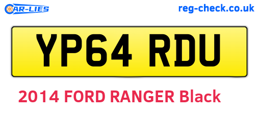 YP64RDU are the vehicle registration plates.