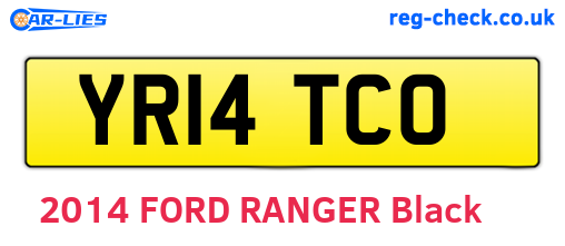 YR14TCO are the vehicle registration plates.