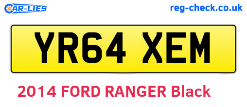 YR64XEM are the vehicle registration plates.