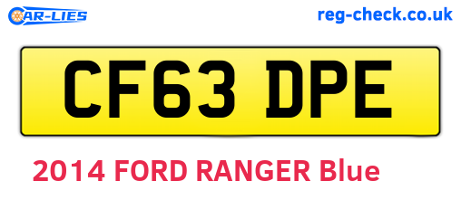 CF63DPE are the vehicle registration plates.