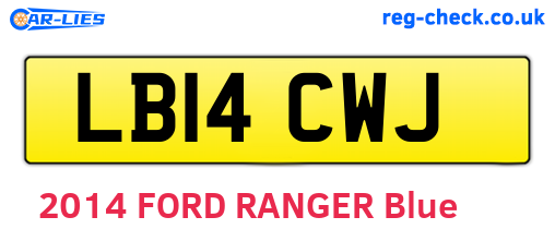 LB14CWJ are the vehicle registration plates.