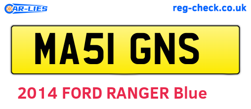 MA51GNS are the vehicle registration plates.