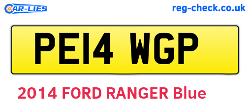 PE14WGP are the vehicle registration plates.