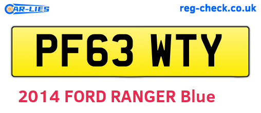 PF63WTY are the vehicle registration plates.