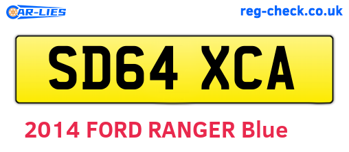 SD64XCA are the vehicle registration plates.