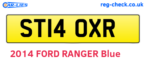 ST14OXR are the vehicle registration plates.