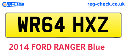 WR64HXZ are the vehicle registration plates.