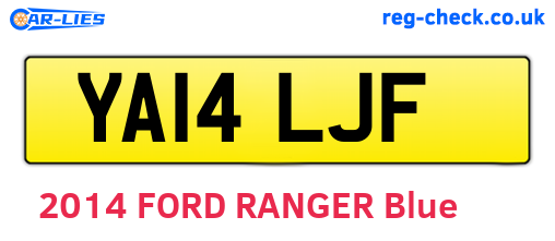 YA14LJF are the vehicle registration plates.