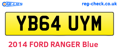 YB64UYM are the vehicle registration plates.