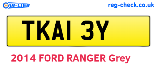 TKA13Y are the vehicle registration plates.
