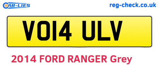 VO14ULV are the vehicle registration plates.