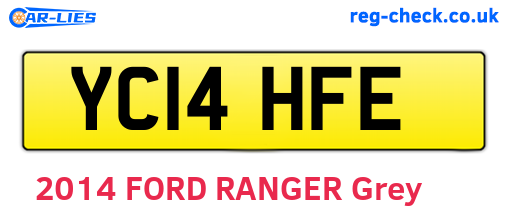 YC14HFE are the vehicle registration plates.