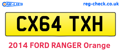 CX64TXH are the vehicle registration plates.