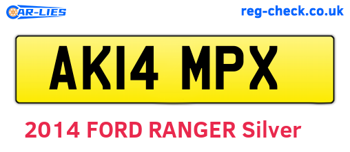 AK14MPX are the vehicle registration plates.