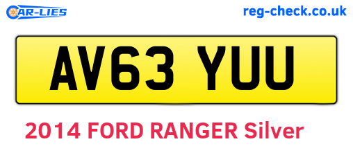 AV63YUU are the vehicle registration plates.