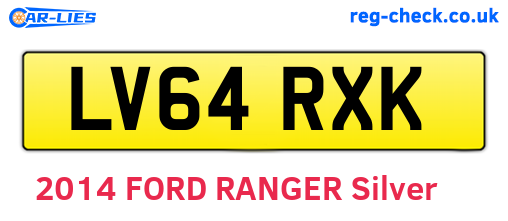 LV64RXK are the vehicle registration plates.