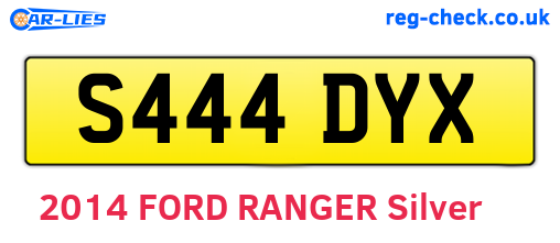 S444DYX are the vehicle registration plates.