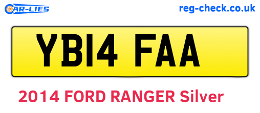 YB14FAA are the vehicle registration plates.
