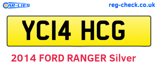 YC14HCG are the vehicle registration plates.