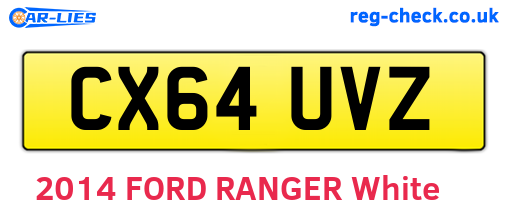 CX64UVZ are the vehicle registration plates.