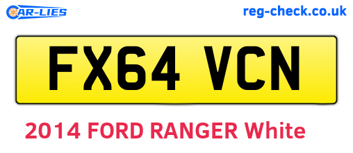 FX64VCN are the vehicle registration plates.
