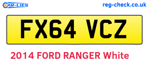 FX64VCZ are the vehicle registration plates.
