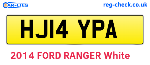 HJ14YPA are the vehicle registration plates.