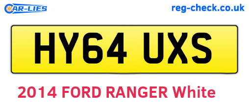 HY64UXS are the vehicle registration plates.