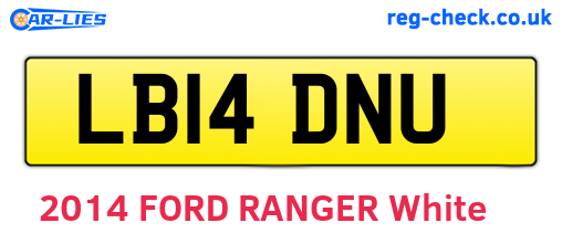LB14DNU are the vehicle registration plates.