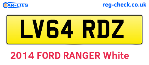 LV64RDZ are the vehicle registration plates.