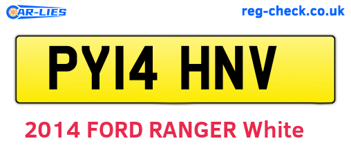 PY14HNV are the vehicle registration plates.