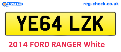 YE64LZK are the vehicle registration plates.