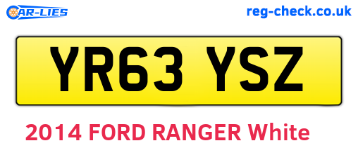 YR63YSZ are the vehicle registration plates.