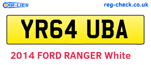 YR64UBA are the vehicle registration plates.