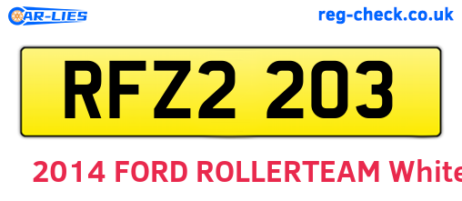 RFZ2203 are the vehicle registration plates.