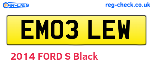 EM03LEW are the vehicle registration plates.
