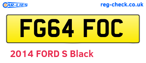 FG64FOC are the vehicle registration plates.