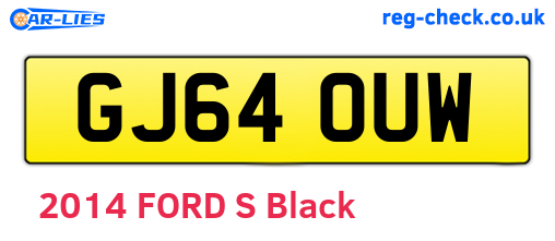 GJ64OUW are the vehicle registration plates.