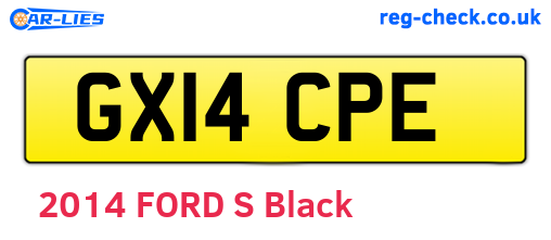 GX14CPE are the vehicle registration plates.