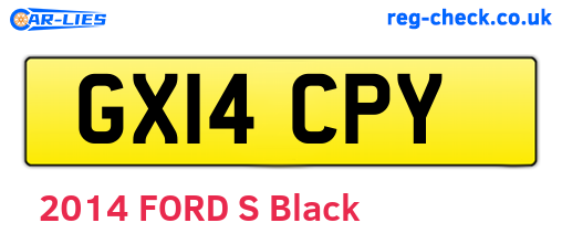GX14CPY are the vehicle registration plates.