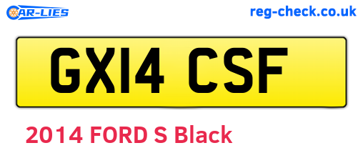 GX14CSF are the vehicle registration plates.