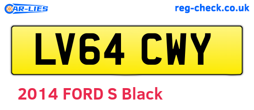 LV64CWY are the vehicle registration plates.