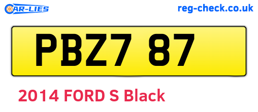PBZ787 are the vehicle registration plates.