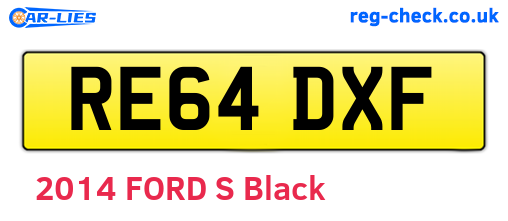 RE64DXF are the vehicle registration plates.