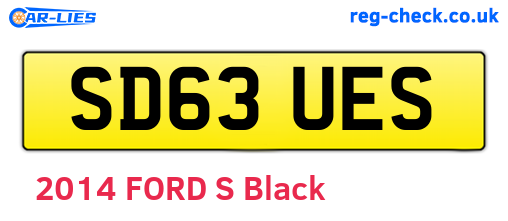 SD63UES are the vehicle registration plates.