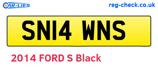 SN14WNS are the vehicle registration plates.
