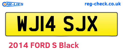 WJ14SJX are the vehicle registration plates.