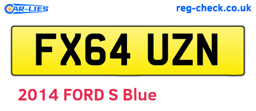 FX64UZN are the vehicle registration plates.
